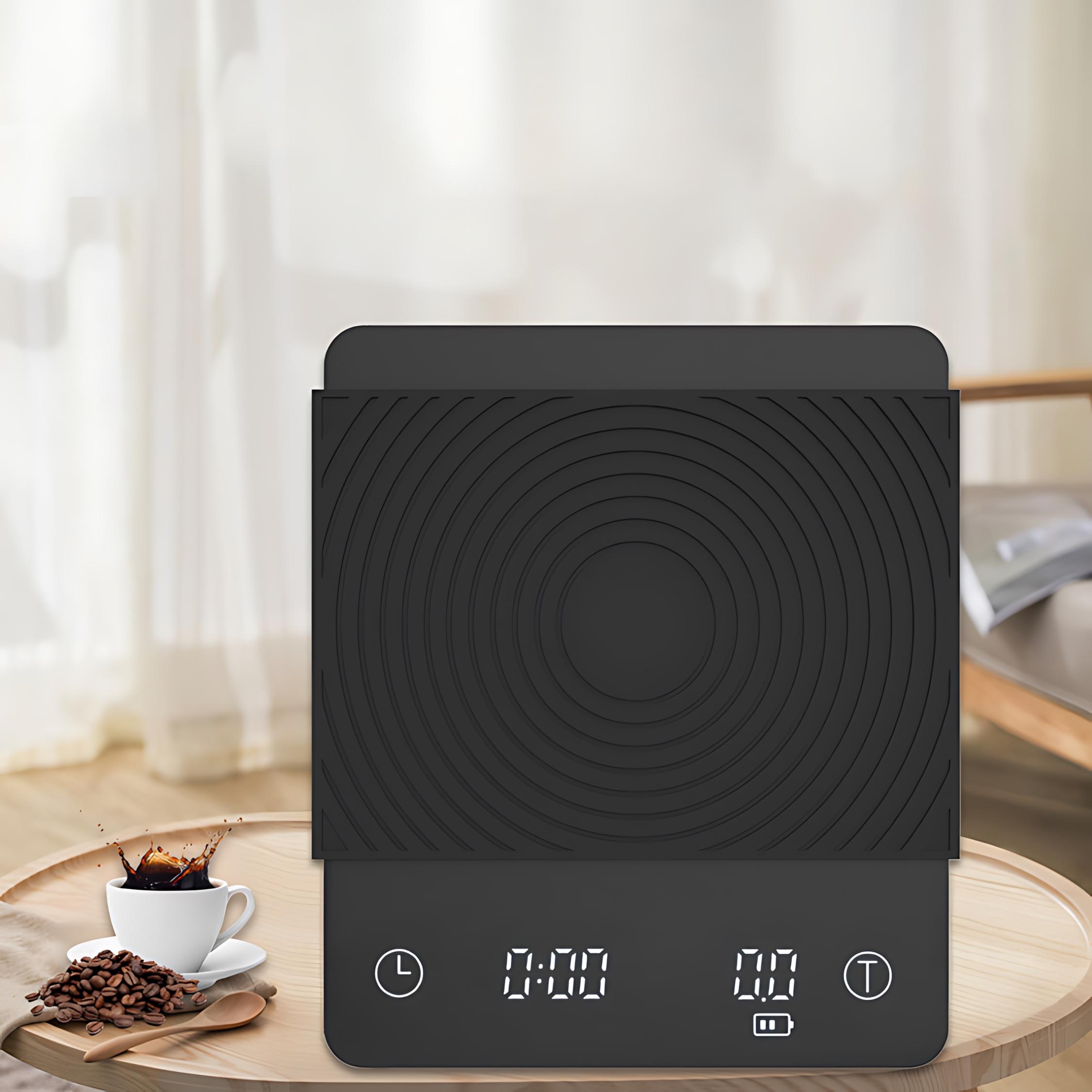 

2026 Digital Kitchen Scale Drip Coffee Scale With Timer LED Display 2kg/0.1g Household Food Weight Scale with USB Charging 2Kg чорний