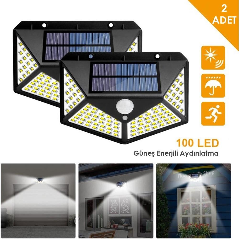 

Technojet 2PCS 100 Led Motion Sensor Solar Powe Solar Garden Lamp LED Rechargeable