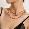 Accessories, Stylish Geometric Multi-layer Square Chain Necklaces, Vintage Hot-selling Versatile Sweater Accessories