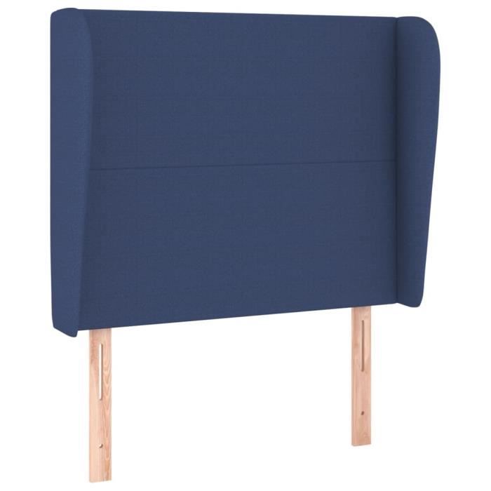 VidaXL Tête de lit avec oreilles Bleu 83x23x118-128 cm Tissu3117656
