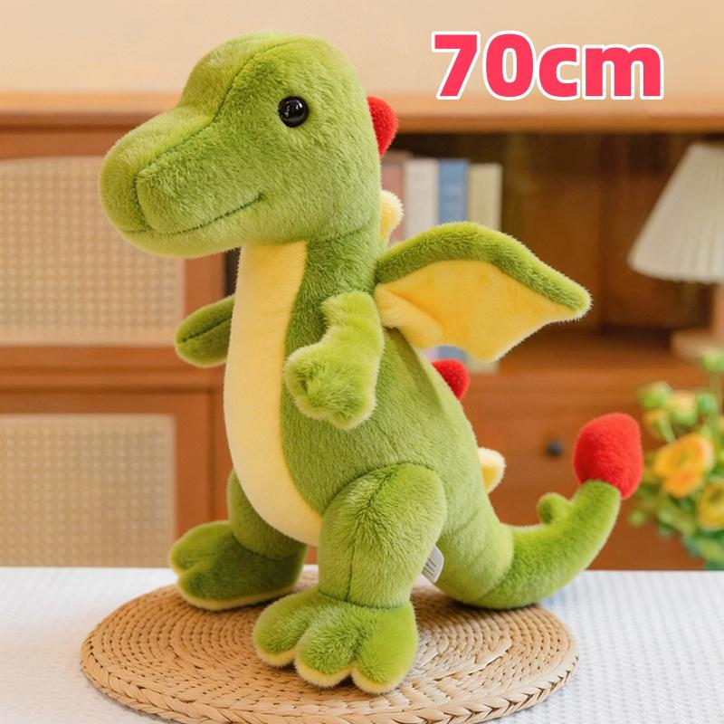Cartoon Green Dinosaur Series Plush Toys Soft Lifelike Tyrannosaurus Stegosaurus Triceratops Doll Cute Kids Companion Doll