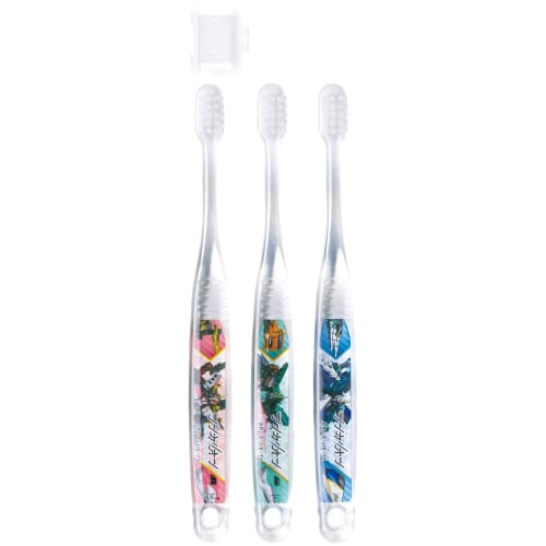 Skater Toothbrush, Soft Clear, Set of 3, for Preschoolers (Ages 3-5), Shinkalion World, Boys (TBCR5T)