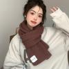 New red knitted scarf men's and women's winter Christmas student couple thickened wool scarf