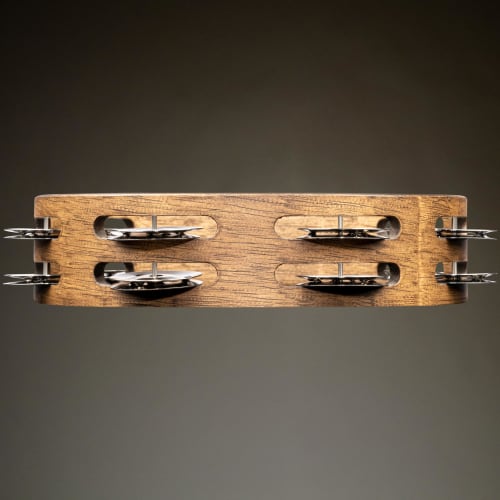 MEINL Percussion Compact Wood Tambourine, Stainless Steel, 2-Row, CTA2WB