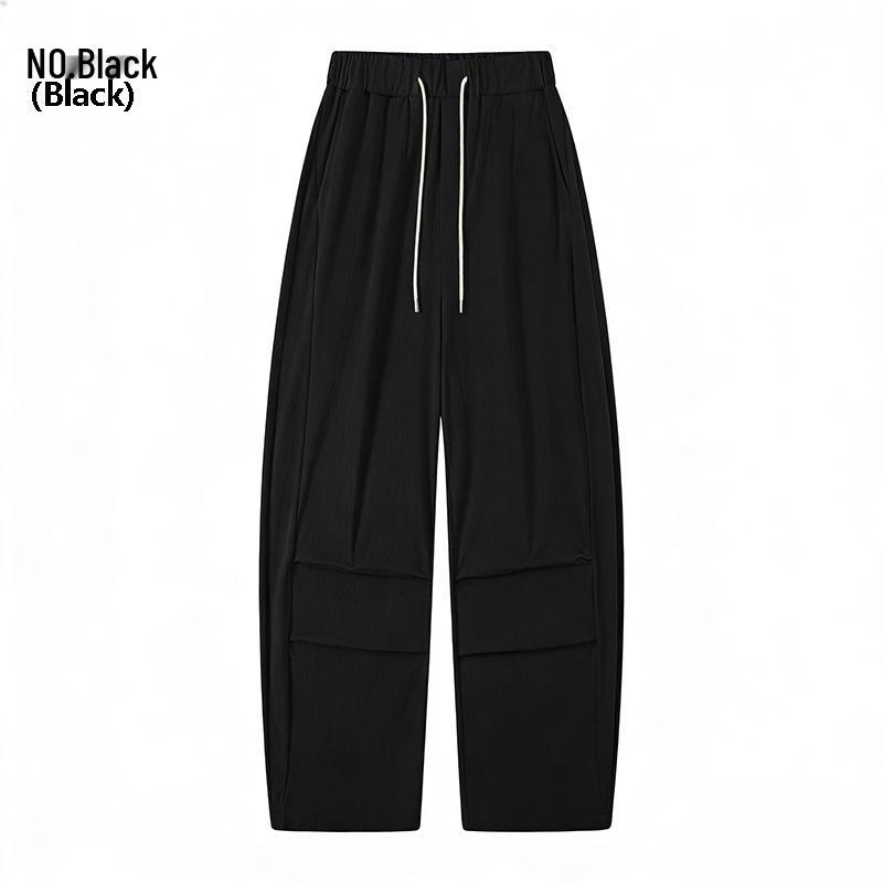 

2026 Spring/Summer Women s High-Waist Slimming Curved Blade Pants - Quick-Drying, Breathable, Cooling, Plus Size, Drapey, Versatile American Style. M чёрный