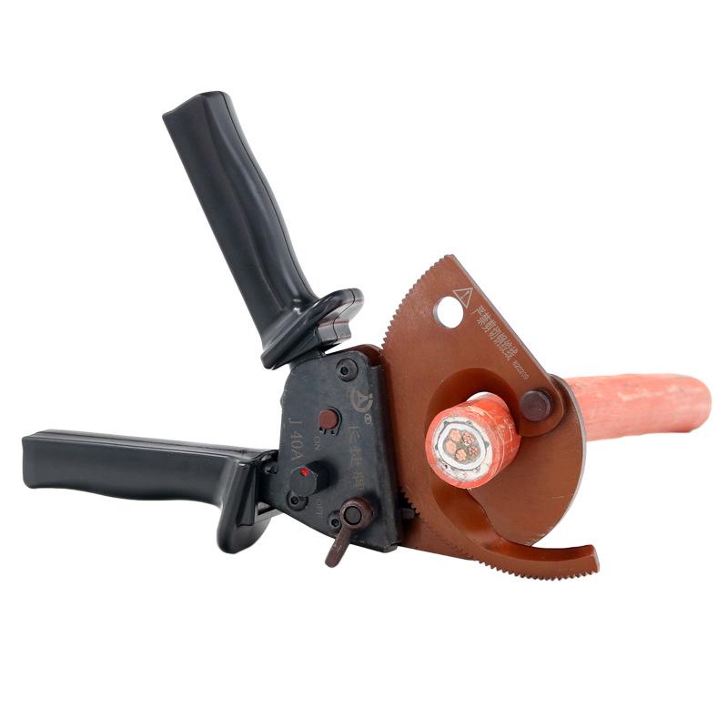 Changjie J40A Ratchet Cable Cutter - Single-Handed Tool for Cutting Copper and Aluminum Cables