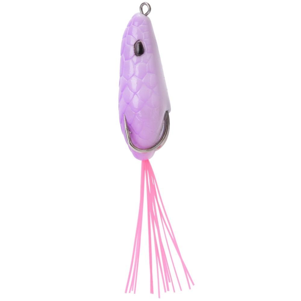 2PCS PVC Frog Fishing Lure 6cm 10g Frog Lure Artificial Fishing Lures Frog Saltwater Fishing фиолетовый