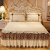 Høst og vinter fløyel blonder sengeskjørt Tykk bomullsklips sengeteppe i europeisk stil Madrass Anti-skli Beskyttende deksel Sengetøy