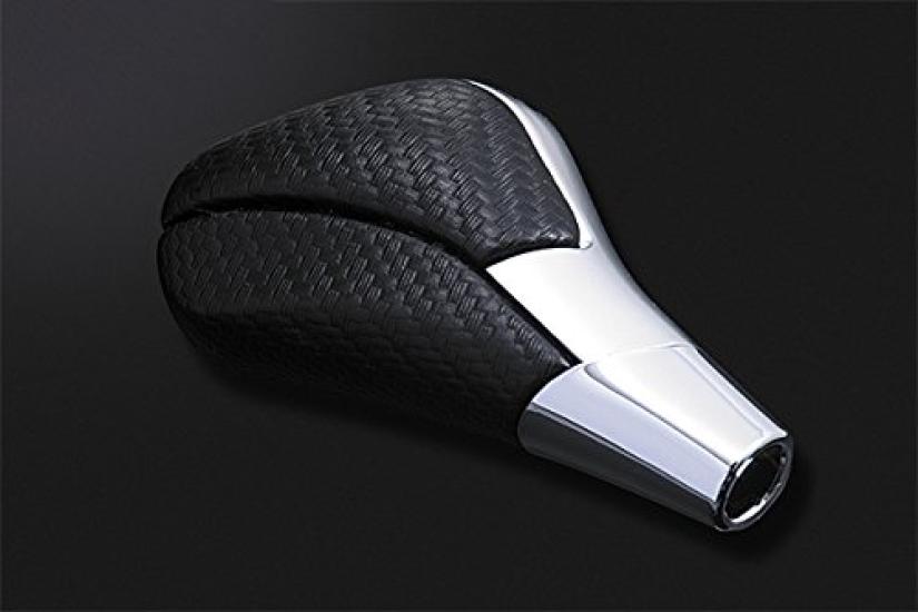 LANBO Shift Knob for Prius 50 Customizable Black Leather with Piano Black Replacement (ZVW50/ZVW55), Parts, Dress-Up, Finish, 6mm, Part, LSK06R-1