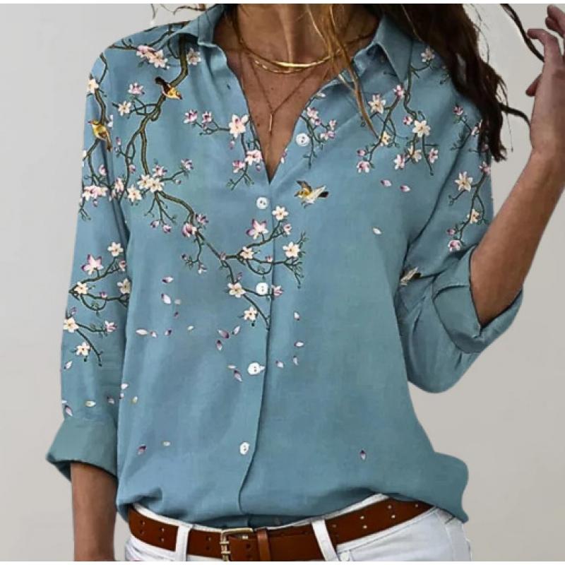 Neues Damen Langarmhemd Damen Sommer Trendiges Langarmhemd Bedrucktes Muster Bedrucktes 3D-Shirt