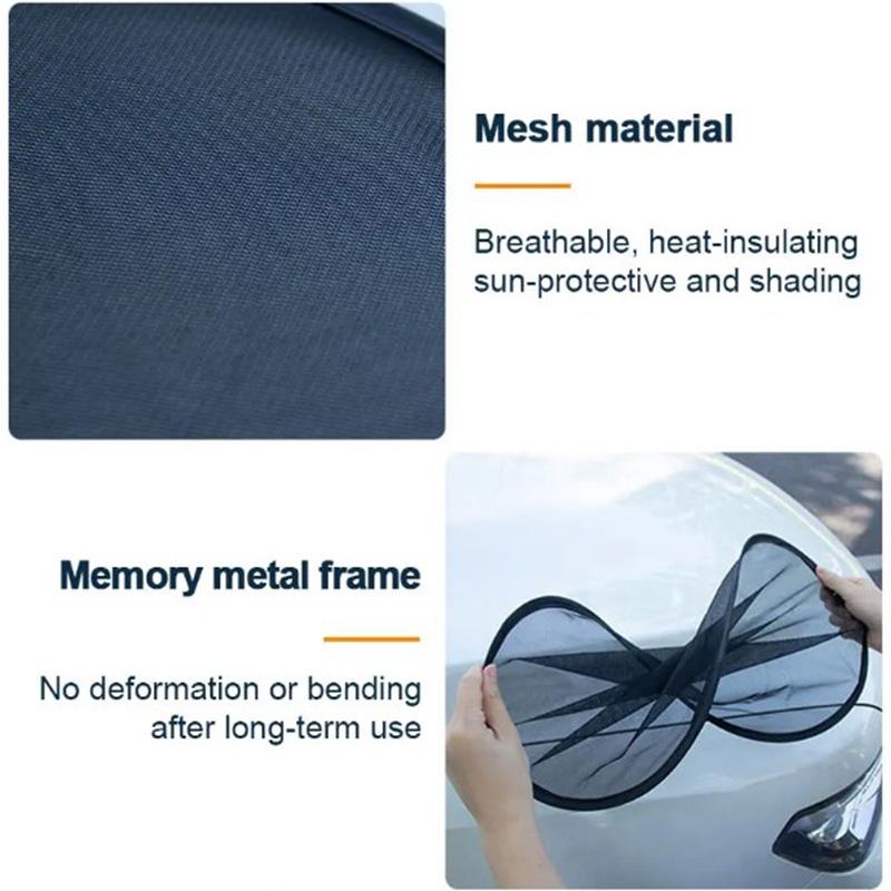 2Pcs Car Side Window Sun Shade Breathable Mesh UV Protection Sun Visor Shield with Suction Cups for Baby Kids Travel Comfort