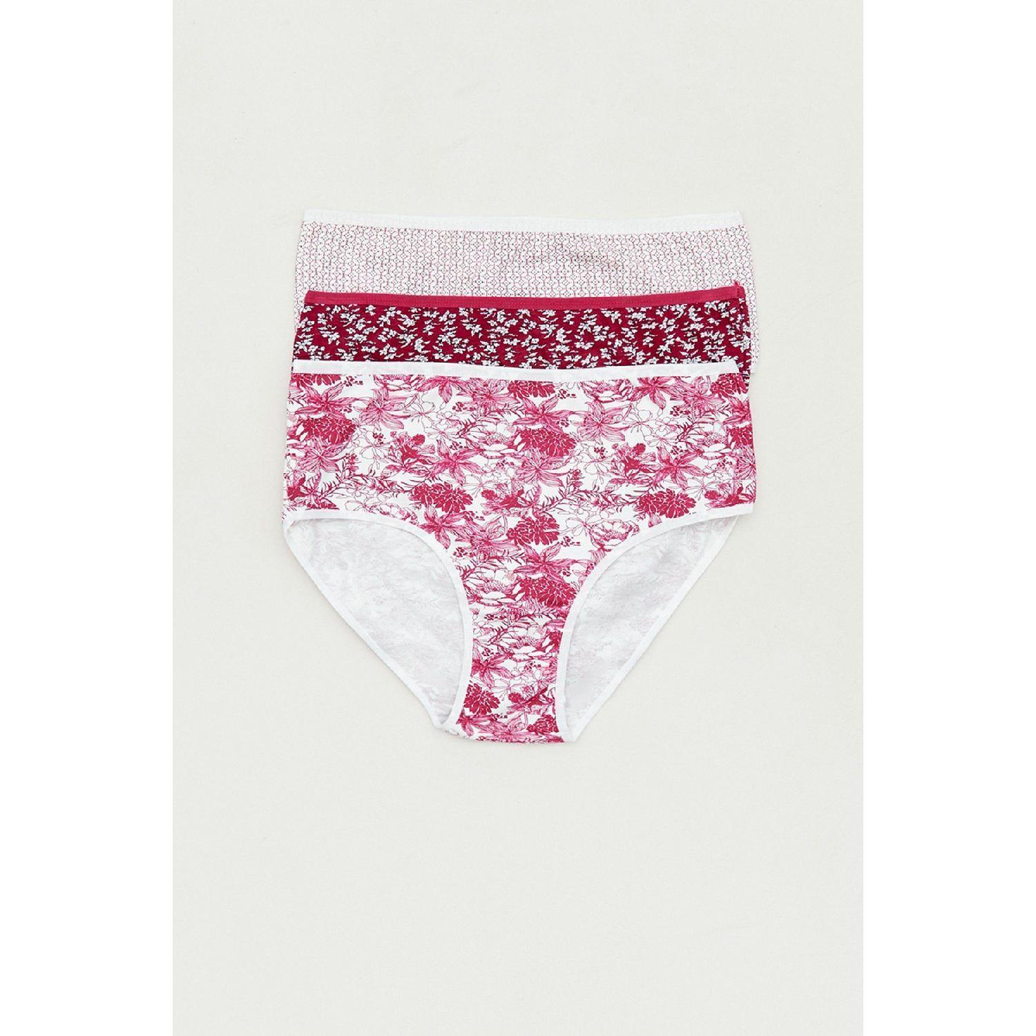 

Трусики-тройки с принтом 5XL сливовый