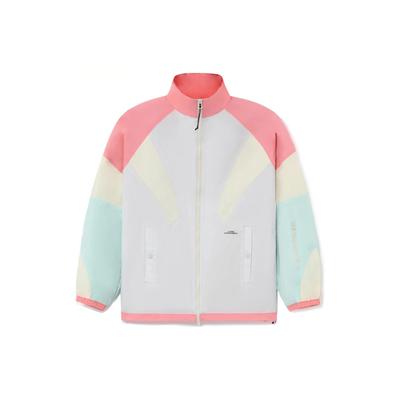 Li Ning Ski Serie Colorblock Buchstabenprint Reißverschluss Stehkragen Langarm Windbreaker Unisex Oberbekleidung Hellstein-Bambusrot AFDR976-6