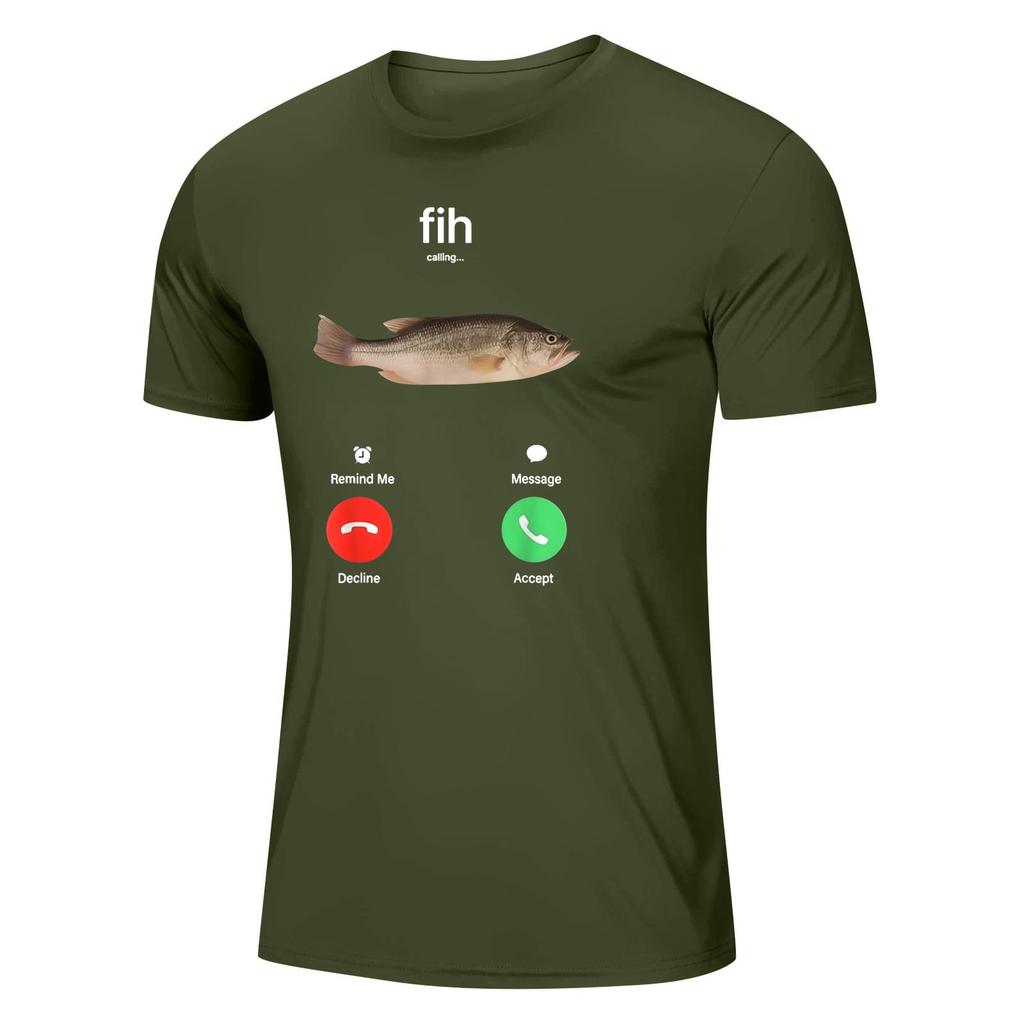 Men's Fashion Printed Round Neck Straight Shoulder Short Sleeve T-Shirt Top