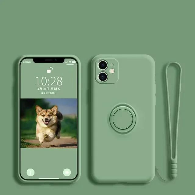 Liquid Silicone Magnetic Ring Holder Kickstand Phone Case for XiaoMi Redmi 13C Note 12 13 14 Pro Plus 5G Soft Protective Cover