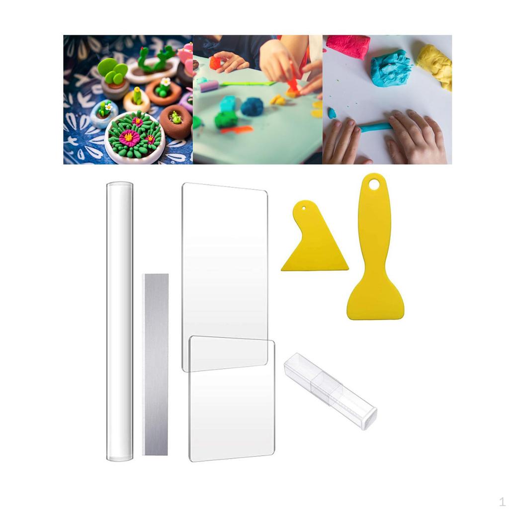 Clay Cutter Tools Acrylic Roller Sheet with Shave, Handmade Rolling Pin for Ceramic