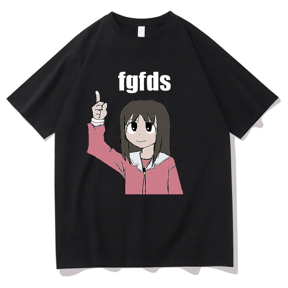 

Azumanga Daioh Ayumu Kasuga Shirt Unisex Cotton Short Sleeve Summer Tee Shirt Kawaii Penguin Graphic Print T-shirt Men_Women Tee S чёрный