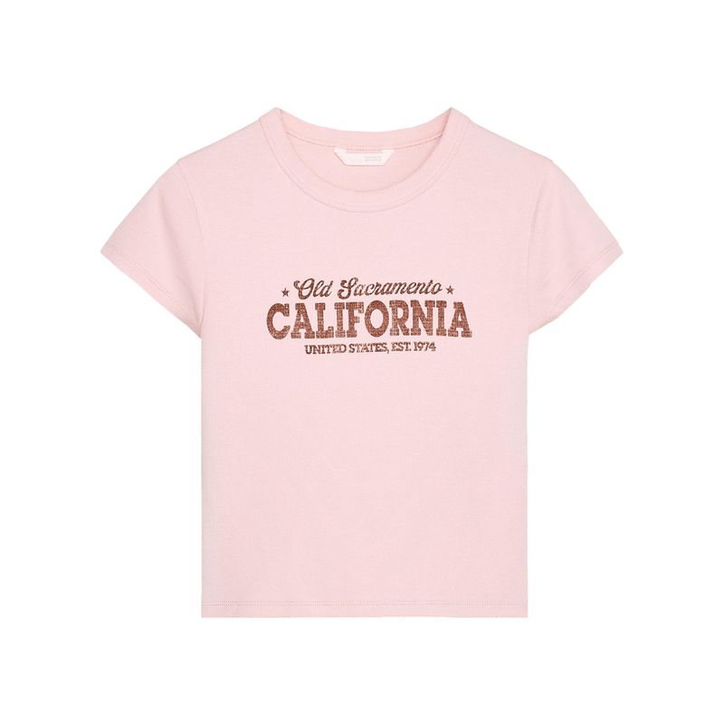 Zaprha2025 Sexy Silm Short Top Modal and Cotton Blended Print round Neck Short Sleeve T-shirt 5654203