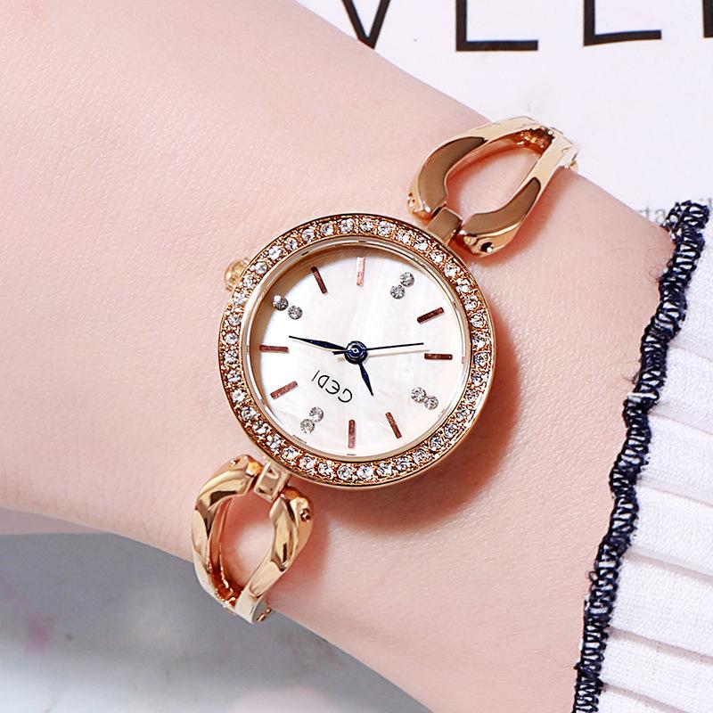 Light Luxury Diamond-Encrusted Student Watch Versatile Fashion Waterproof Alloy Watch Women'S Bracelet Quartz Watch