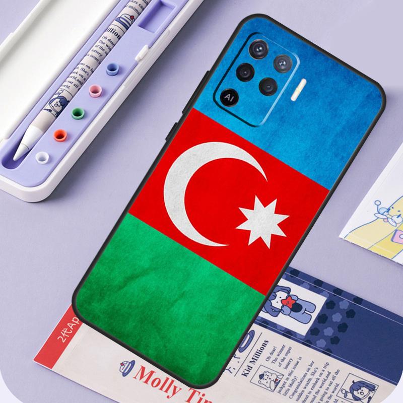 Azerbaijan Flag Coat of Arms For Oppo A40 A60 A80 A94 A74 A54 A15 A18 A38 A58 A78 A98 A16 A76 A96 A57 A17 A77 A5 Pro Case