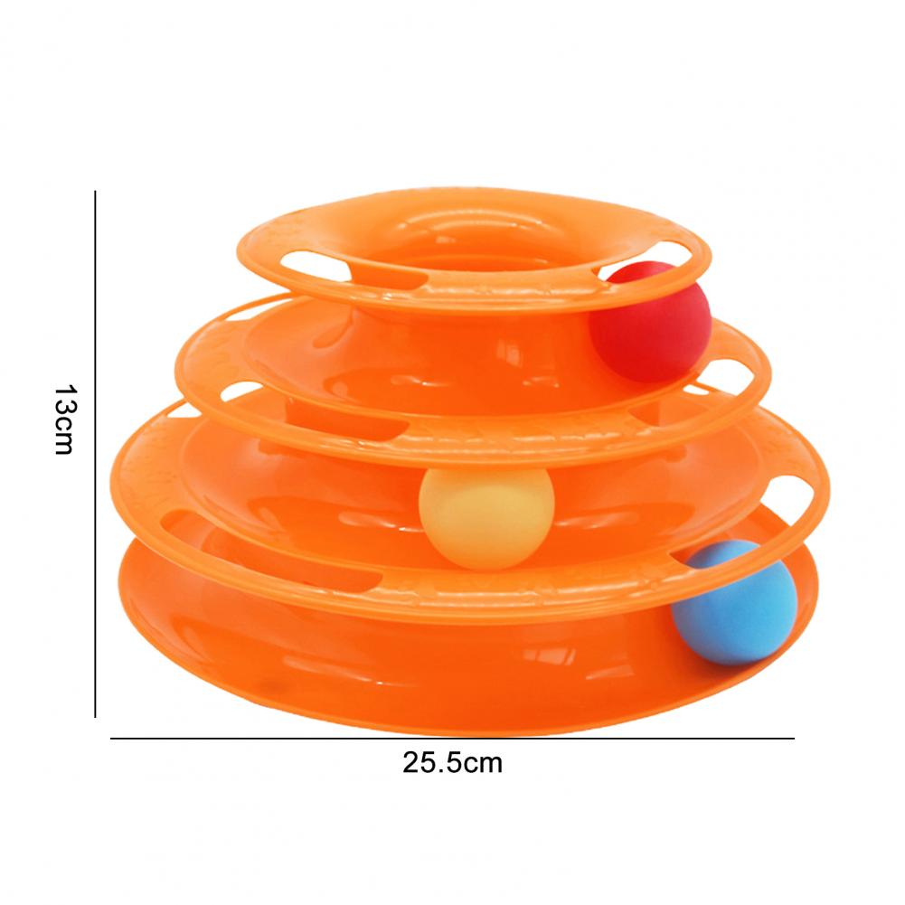 3 Level Cat Toy Tower Tracks Interactive Cat Intelligence Training Amusement Plate Tower Cat Tunnel Tracks Disc Kitten Track Toy