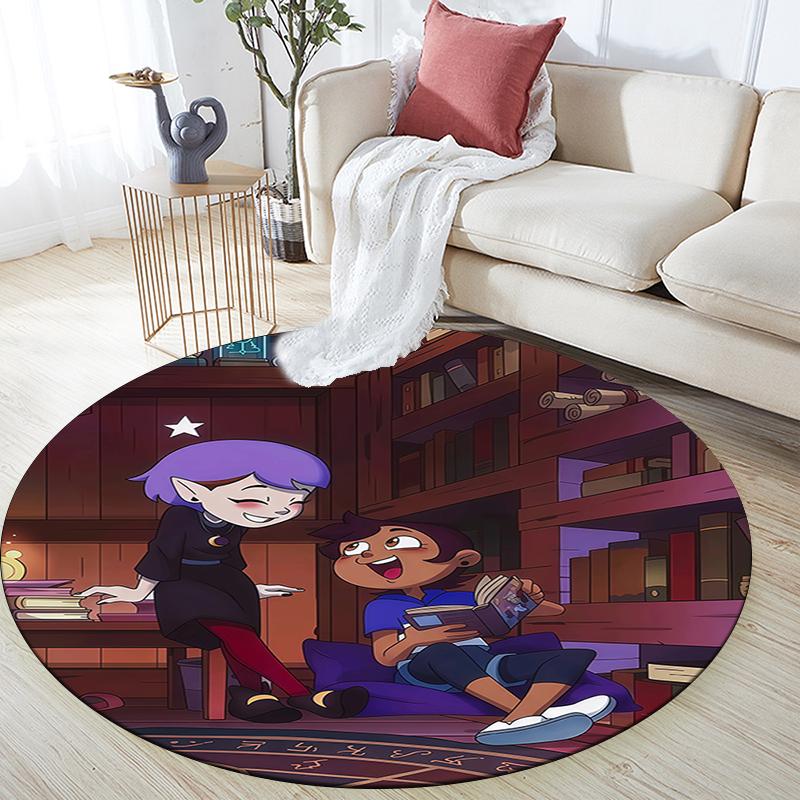 The Owl House pattern round rug,Carpet Rug for Living Room Bedroom Playroom ,Non-slip Floor Mat,Holiday Gifts and Birthday Gifts.