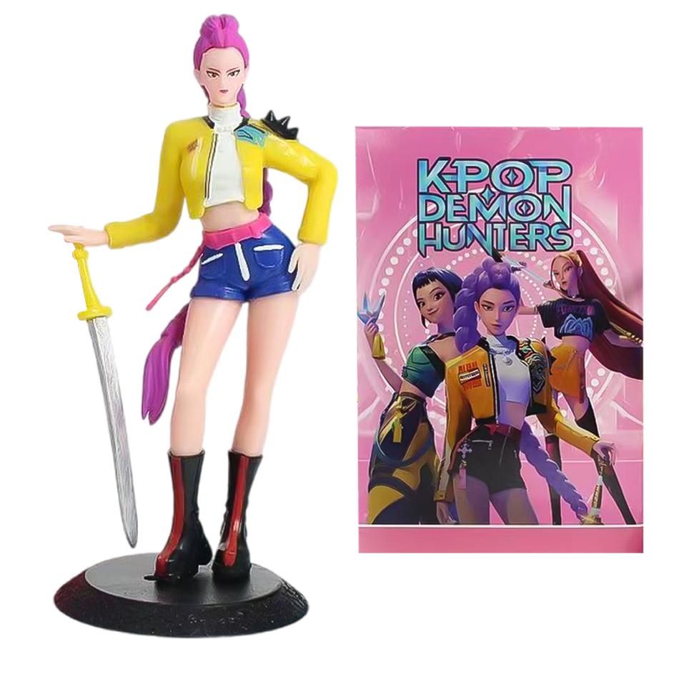 3pcs Kpop Demon Hunters Action Figure Toy Derpys Tiger Rumi Mira Zoey Sussy Figurine Doll For Fans Gift