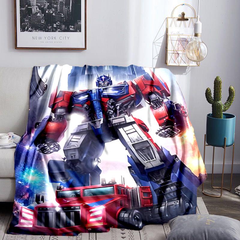 Trans-formers Throws Blanket Flannel Blankets Plush for Couch Bed Gifts for Men Women Travel picnic blanket Christmas fan gifts