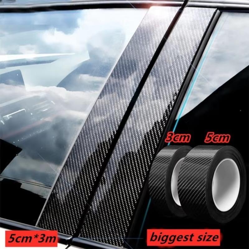 3D Carbon Fiber Sticker Paste Car Threshold Protective Film Anti Scratch Waterproof Matte Black Nano Sticker Tape for Car Body