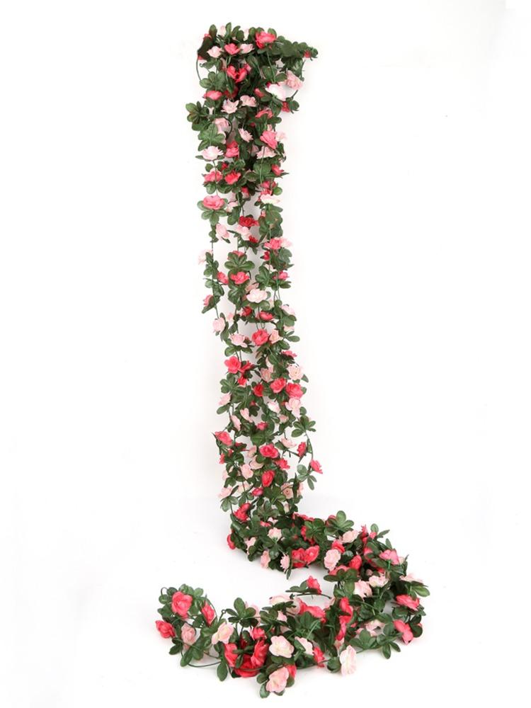 6 Pcs Flower Garland Artificial Rose Vine Flowers with Green Leaves Hanging Fake Roses Vine for Room Anniversary Wedding Birthday Christmas Arch Decor