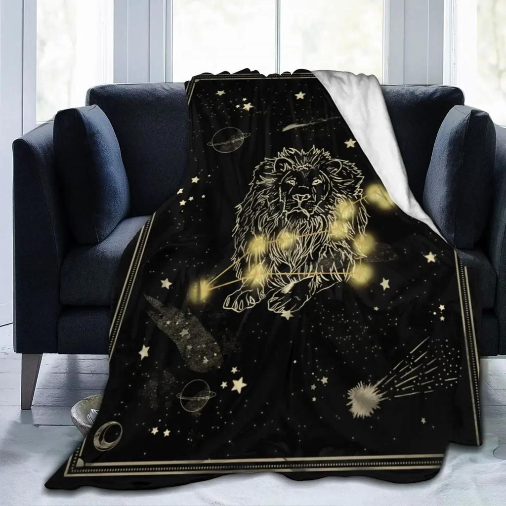 Zwölf Sternbilder Kuscheldecke Flanell Fleece Decke für Couch Bett Sofa Reisen Camping für Kinder Erwachsene Geschenk King Size