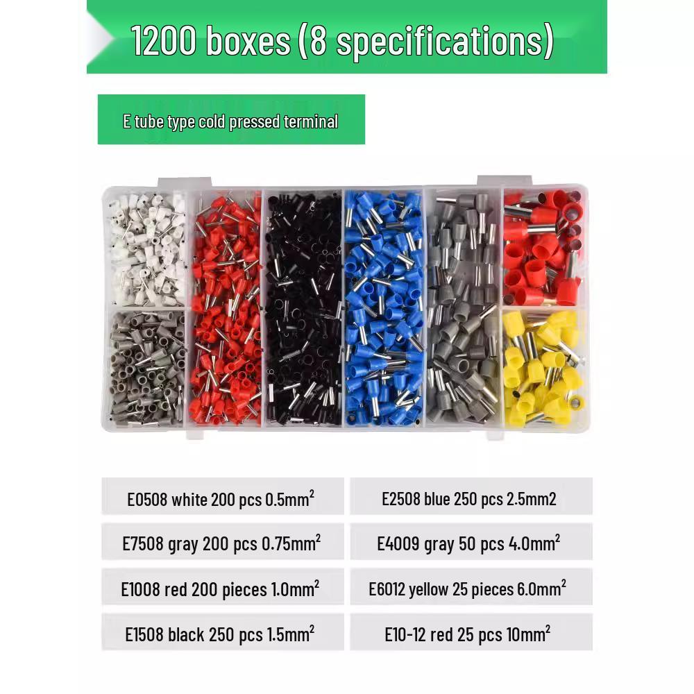 Cold-Pressed Wire Terminal Set with Tube & Pin-Type Copper Connector Crimping Pliers