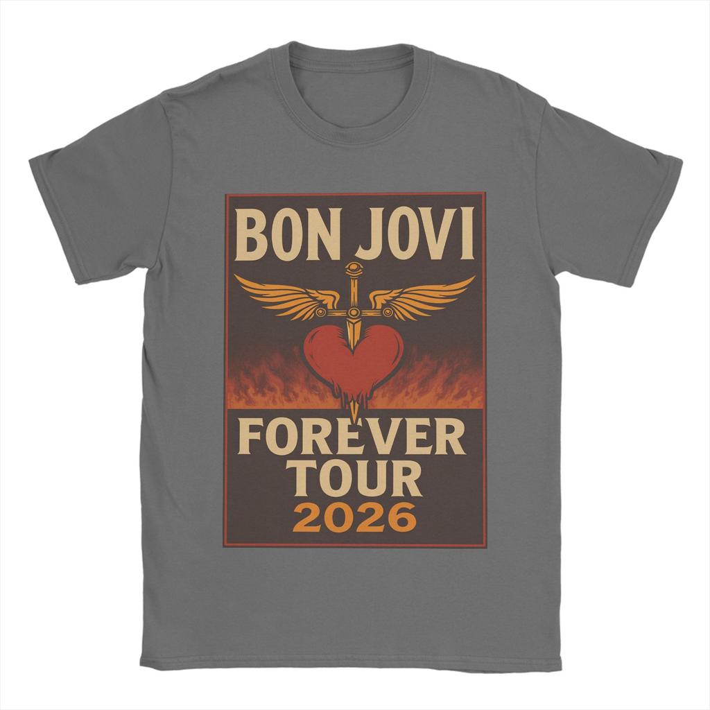 Harajuku T Shirt Summer Bon Jovi Keep The Faith World Tour Cotton Tshirt for Unisex Awesome Wholesale Short Sleeve Tees