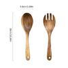 Heatproof Wooden Spoon And Fork Pair Nonslip Grip Utensils Cutlery Collection For Healthy Meal Preparation