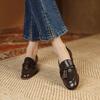 2025 Spring Genuine Leather Women Shoes Casual Slip-On Loafers Comfortable Simple Shoes Square Toe Shoes Woman Zapatos De Mujer