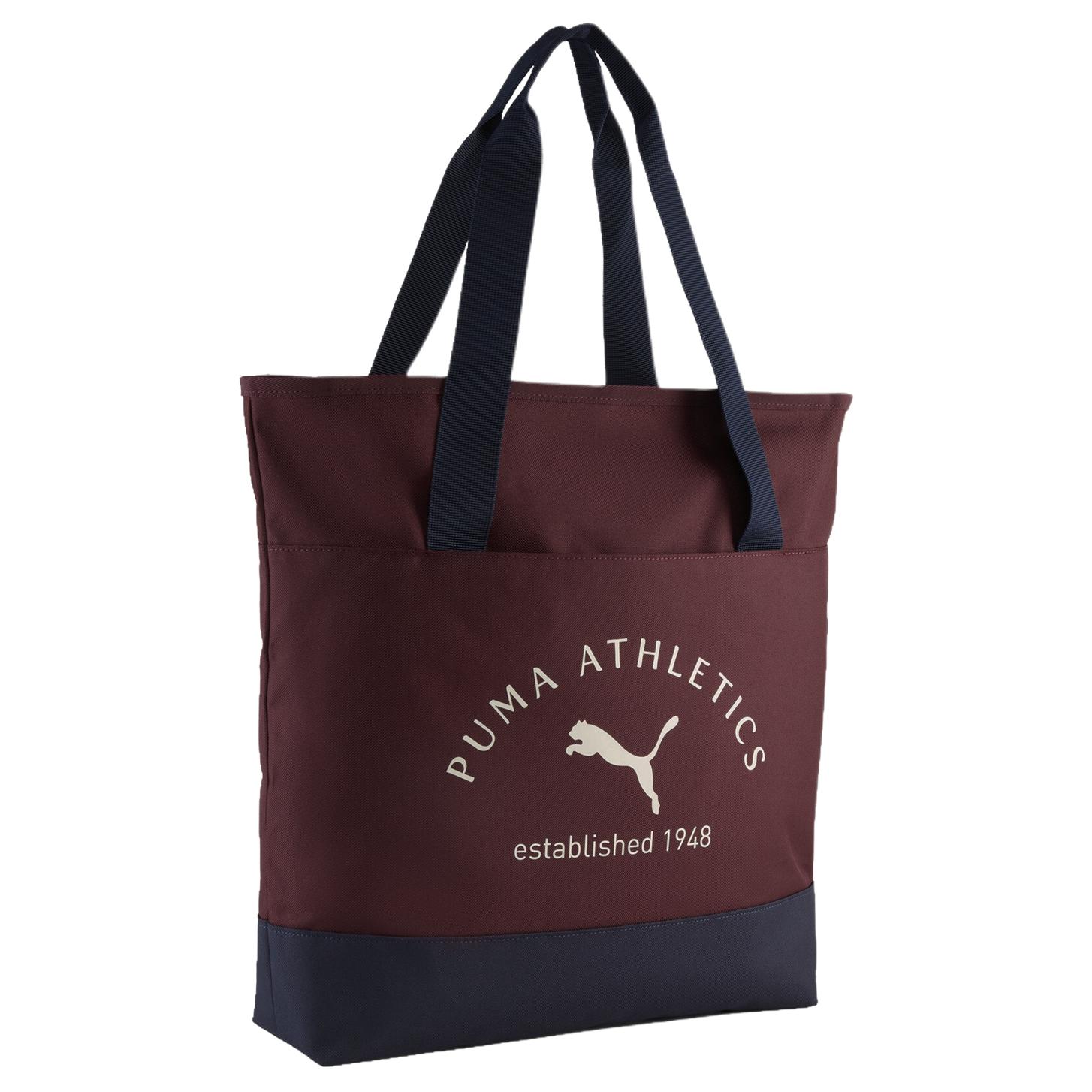 Puma College Style Large Capacity Casual Versatile Tote Bag Shopping Bag Handheld Fabric Shoulder Bag Unisex Tote Bags Burgundy 091735-20 Burgundy