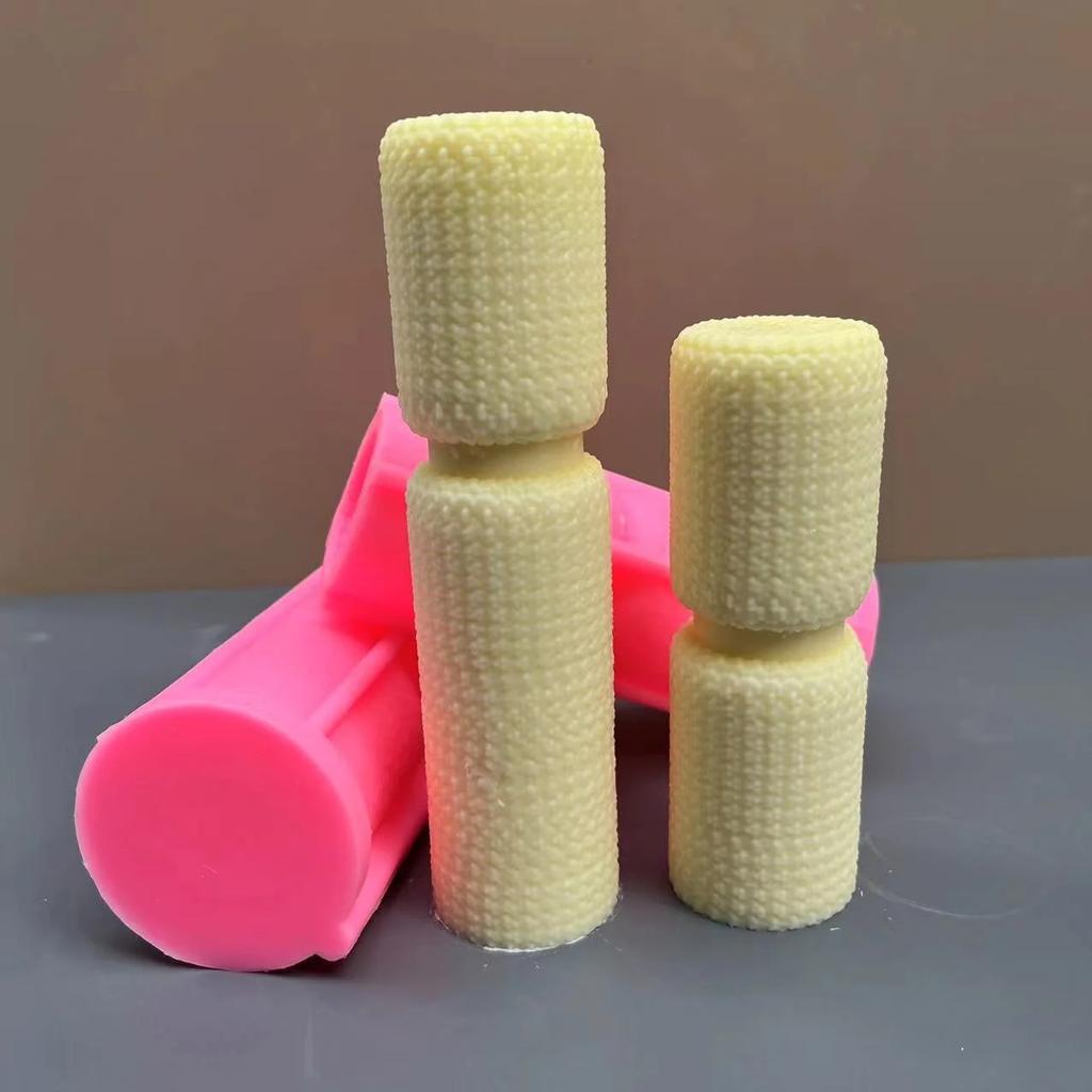 3D DIY Shell candle silicone mold striped cylindrical Roman pillar candle silicone mold home decoration bear silicone mold