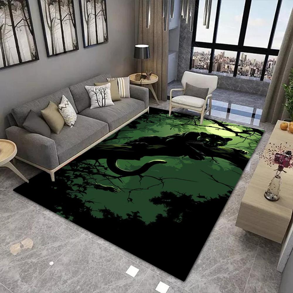 Jungle Animal Carpet Leopard Panther Design Mat Nature Theme Rug Home Decoration Living Room Bedroom Decorative Non-slip Carpets