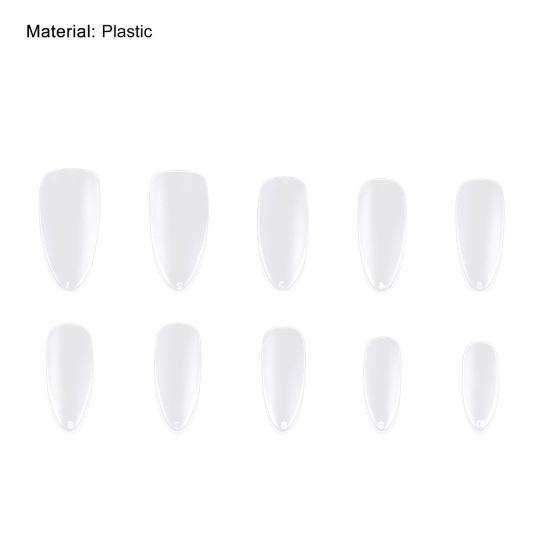 100Pcs 3 Styles Manicure Tips Easy to Apply Excellent Transparent Seamless Full Coverage False Nails