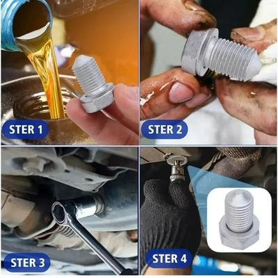 Kohlenstoffstahl Ölablassschrauben-Set N90813202 Getriebeablassschrauben mit Abstandshalter für VW Golf Jetta Bora Ölwanne Reparaturteile