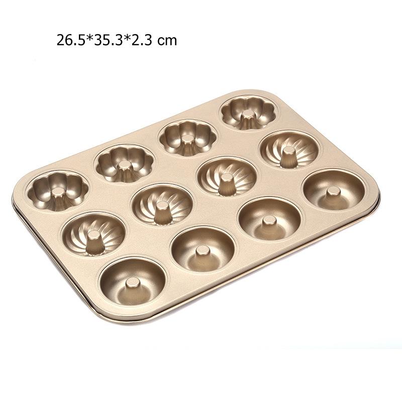 Muffinform, Schokoladen-Backform, Donut-Kuchenform, Donut-Form aus Kohlenstoffstahl, runde Tasse aus Kohlenstoffstahl, Stück, Donut-Herstellungsform