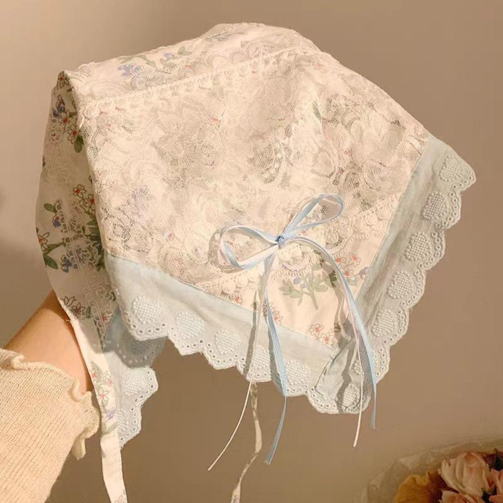 Flower Triangle Bandana Butterfly Triangle Scarf Elegant Lace Hair Scarf  Ladies