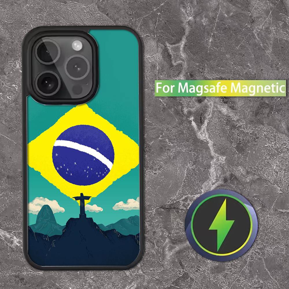

Brazil Brazilian Flag Phone Case For iPhone 16,15,14,13,12,11,Pro,Max,Plus,Mini,SE Magsafe Magnetic Wireless Charging iPhone16promax