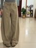 Women's High-Waisted Khaki Wide-Leg Jeans, Autumn 2025 New Style, Slimming Straight Fit Casual Pants