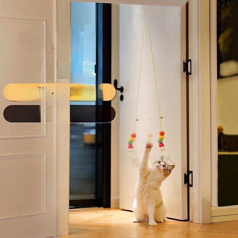 Interactive Cat Toy 2023 Stretchable Swing Cat Toys Funny Cat Stick Door Felt Mouse with Cat Mint Simulation Cat Toy Funny Toys