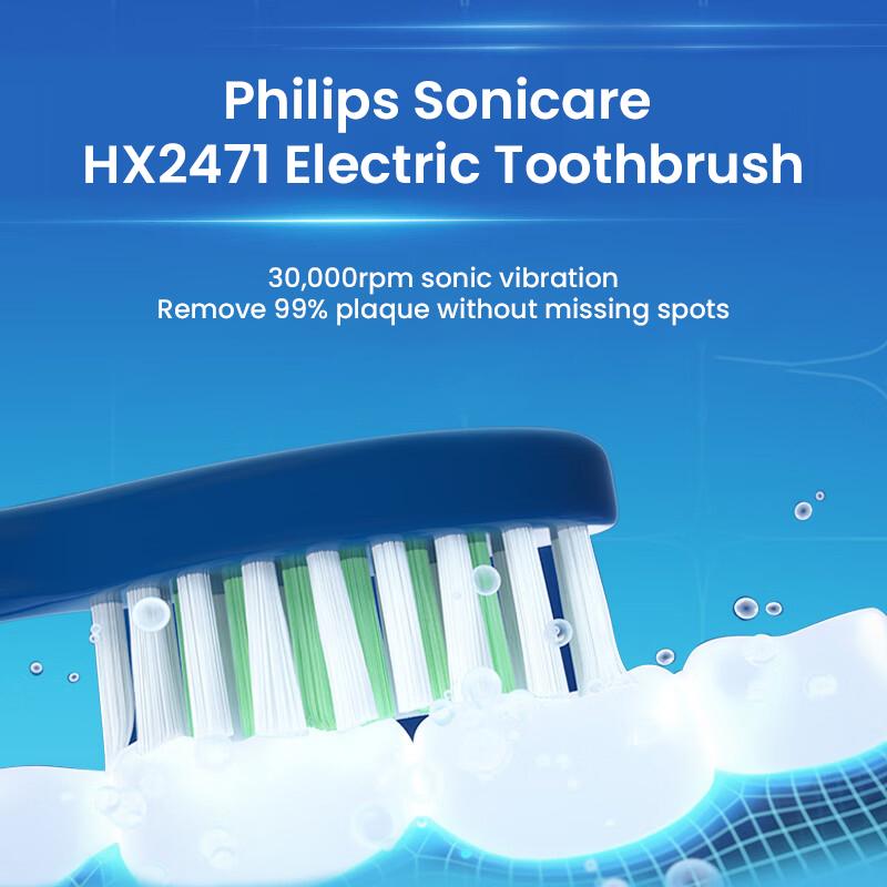 Philips HX2471 elektrisk tannbørste for voksne par Gave med 5 gavemoduser Splitter ny myk pels og knallhvitt børstehode