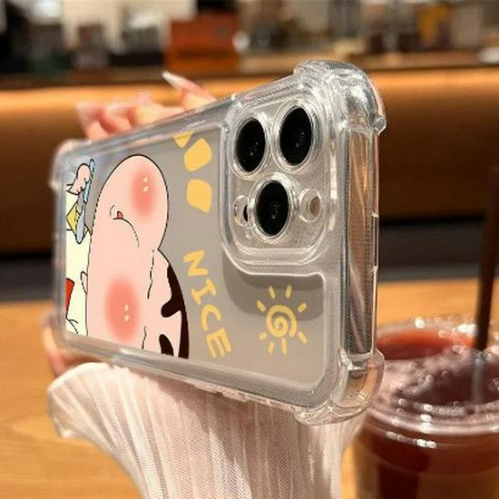Anti-Drop Cartoon Acrylic Case for iPhone 12/13/14/16/17Pro Max and 15Pro