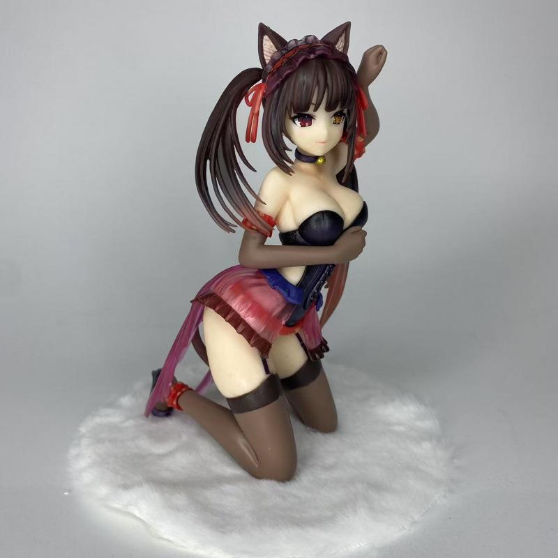 Dating Battle Cat Ears Shizaki Crazy Three Figures Model Beautiful Girl Peripheral Tabletop Chassis Ornament Statue Doll