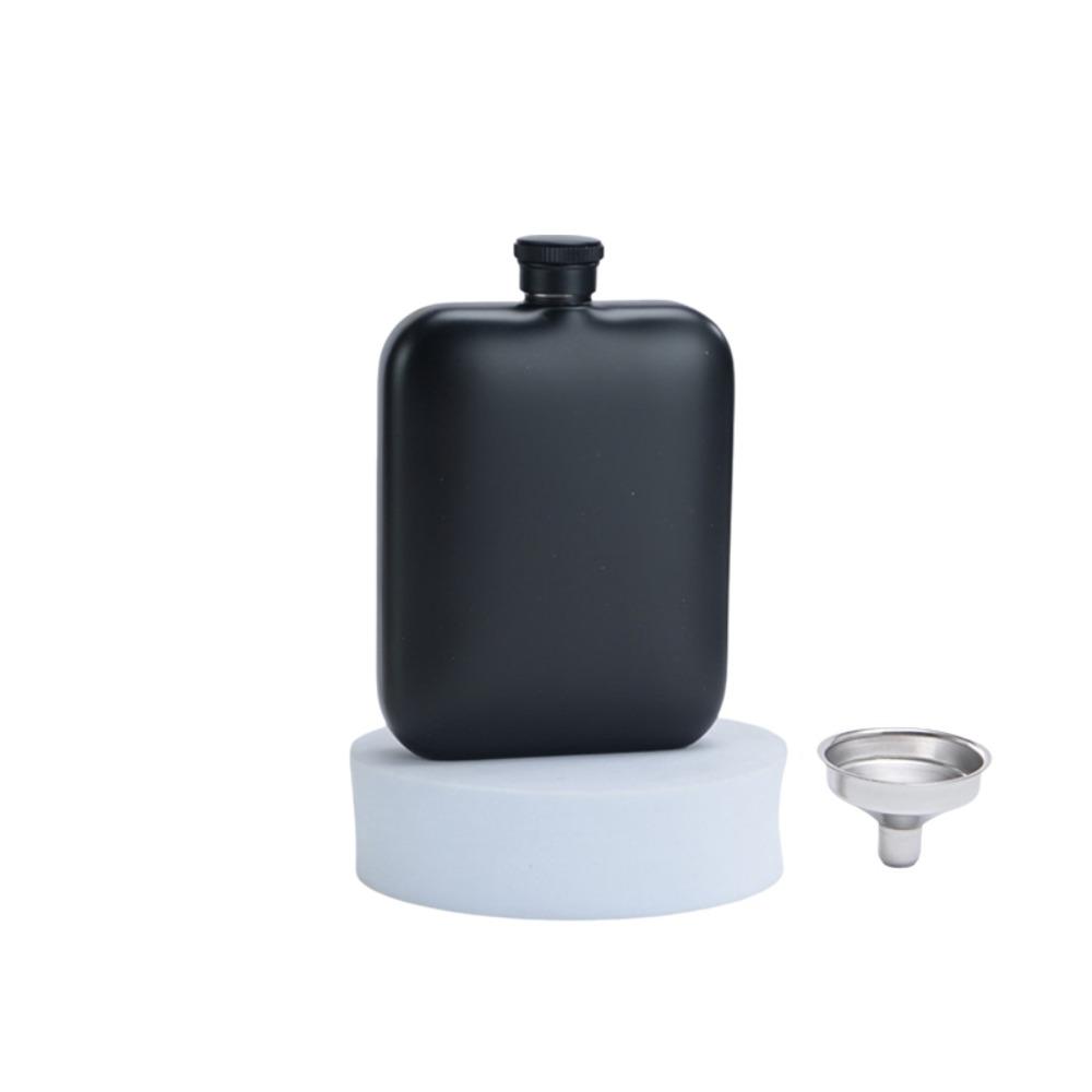 304 Stainless Steel 6oz Wine Flagon Rectangular with Funnel Pocket Hip Flask Unbreakable Fall-resistant Drinking Pot Camping