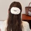 Retro Acrylic Plush Hair Clip - Versatile Autumn/Winter Headwear Accessory